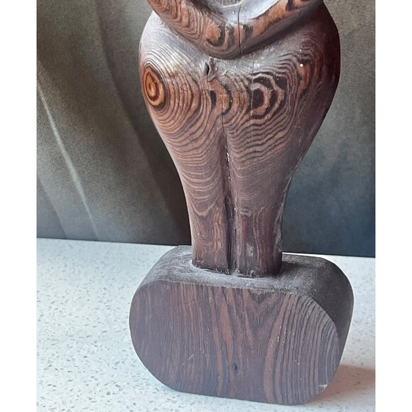 Handcrafted Wooden Abstract Female Figure Sculpture Vintage 13” T - Picture 4 of 14